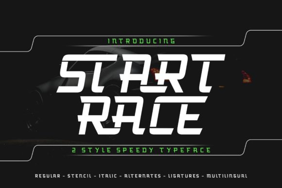 Start Race: The Ultimate Sporty Racing Display Font for High-Velocity Designs